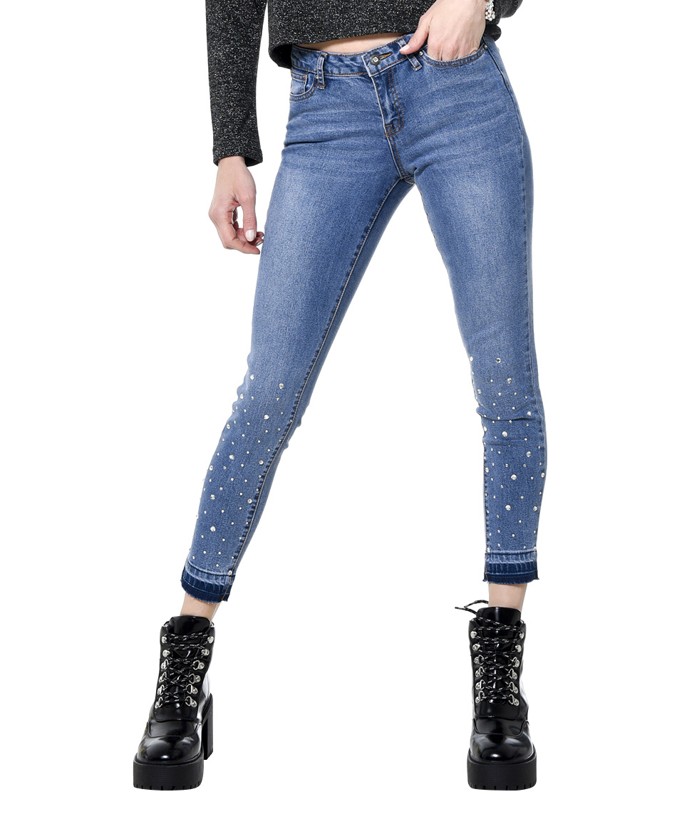 JEANS BORDADO PIEDRAS BLU GIRL Tricot.cl